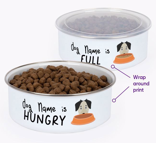 Hungry: Personalised {breedFullName} Enamel Dog Bowl